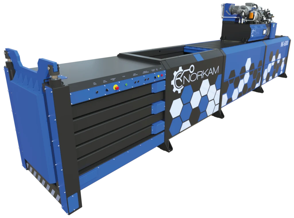 NORKAM NK-6000 horizontal recycling baler — original manufacturer visual