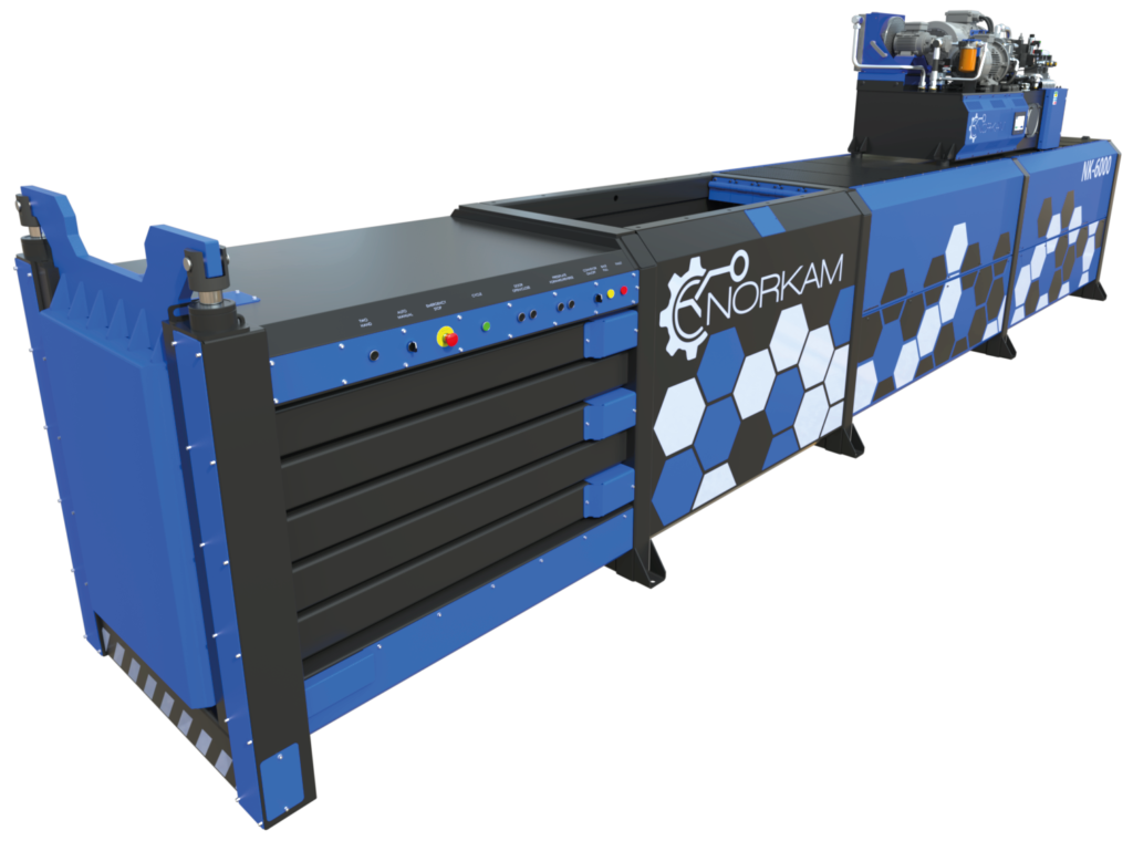 Norkam NK-6000 semi-automatic horizontal baler for high-volume cardboard and plastic waste
