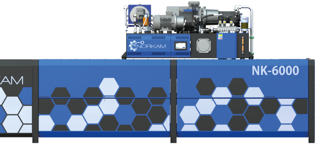 Norkam NK-6000 semi-automatic horizontal baler for high-volume cardboard and plastic waste
