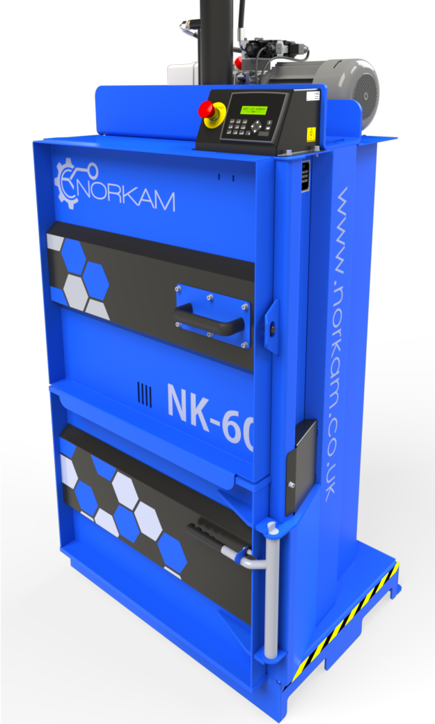 Norkam NK-60 – compact vertical baler for light waste materials
